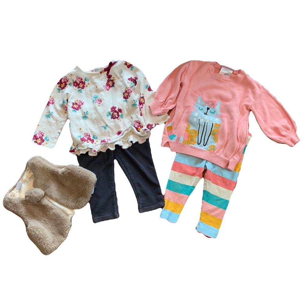 Set of 2 I 6-9 Months Girl I Carter’s top & legging I Bonnie Baby top & legging